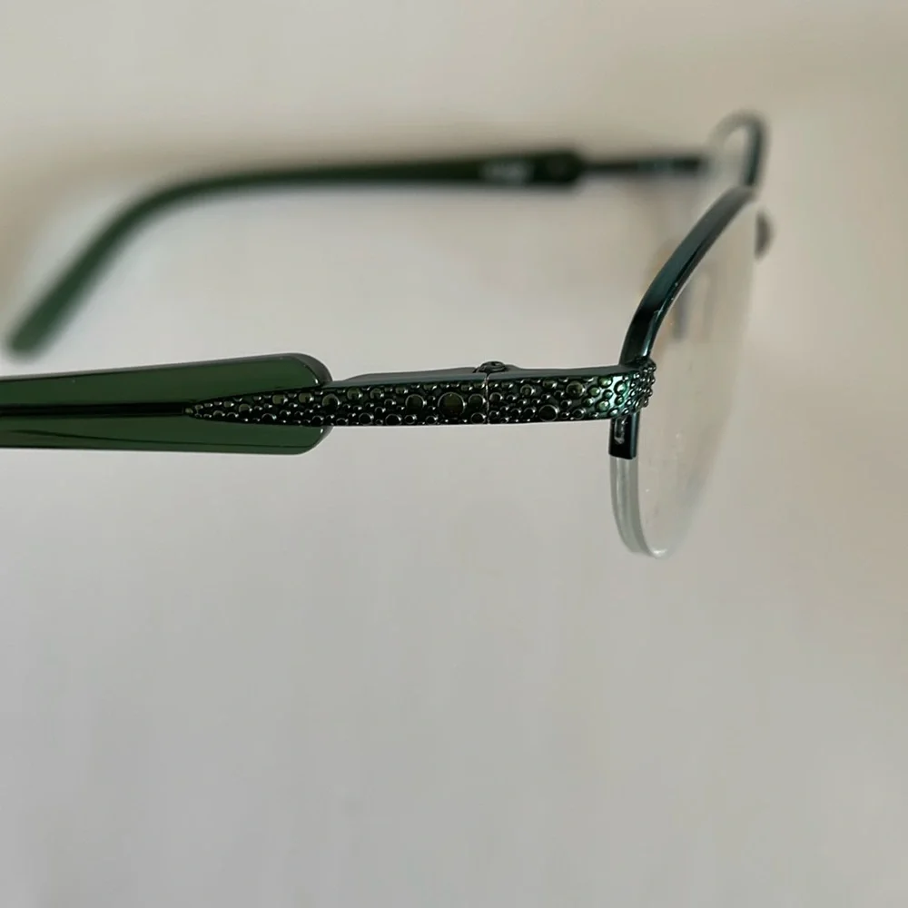 Skaga Half Rim Greem Metal Frame Eyeglass Frame Only 3830 LI 50[]18